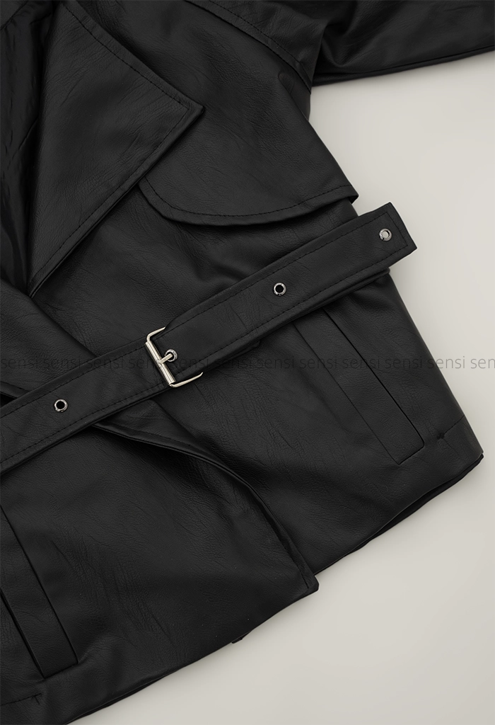 کت چرم یقه انگلیسی کد1004935